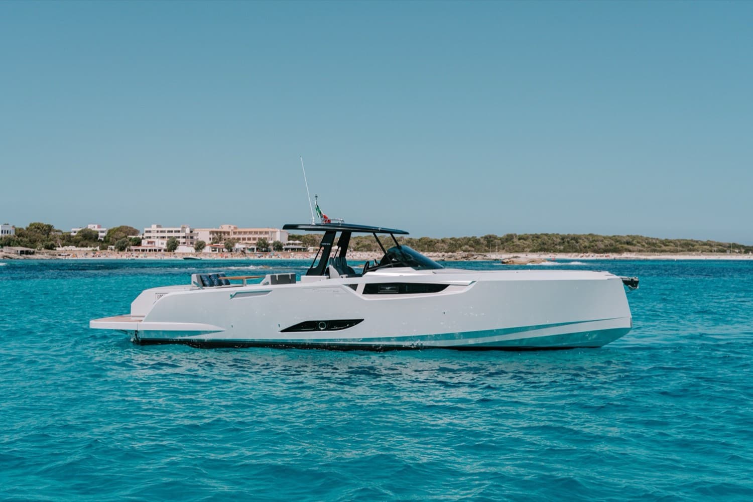 Photogenic yacht setup on turquoise Mediterranean water