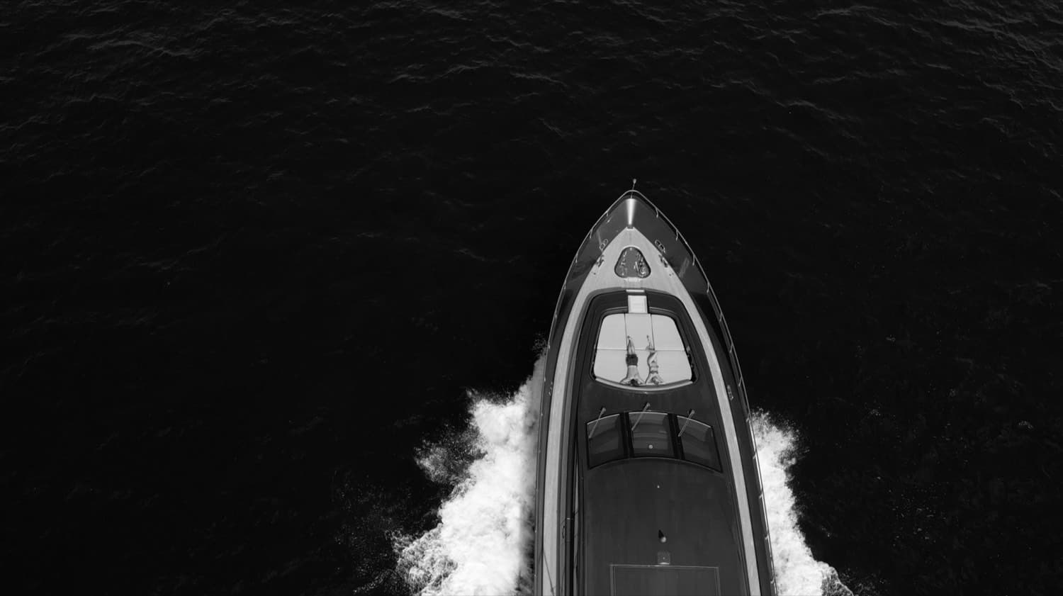 Open sea horizon from yacht deck