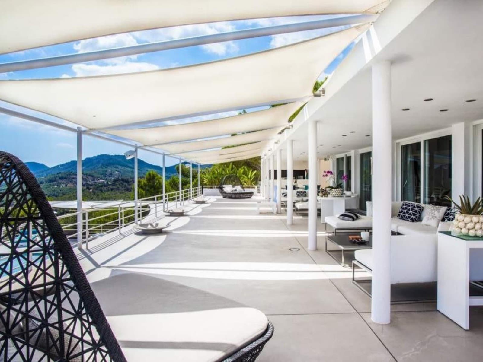 Ibiza villa terrace at sunset